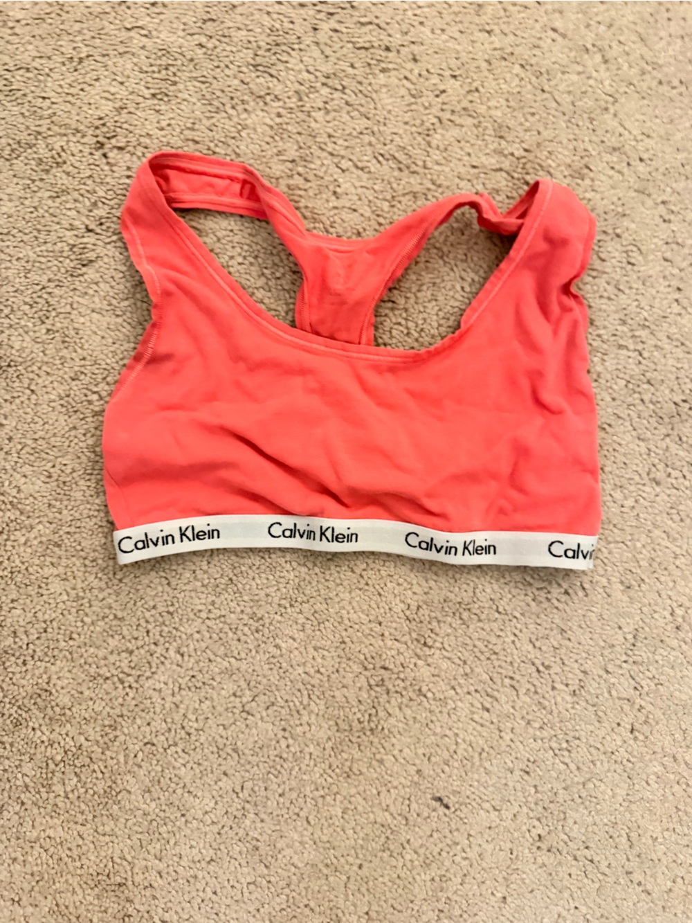 Calvin Klein Coral-Pink Racerback Bralette
